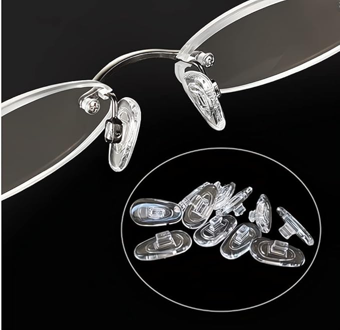 Push in Glasses Nose Pads,NLQHOPTS 5 Pairs Eyeglasses Soft Silicone