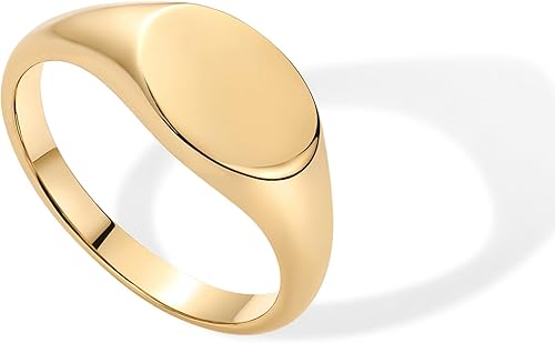 Thin Gold Signet Pinky Ring