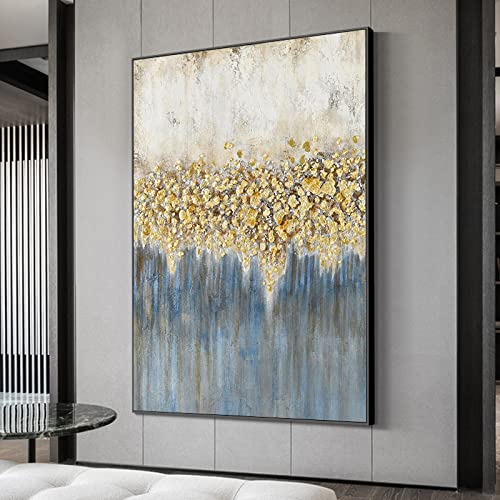 Peinture Wabi-Sabi grand format pour habiller un grand mur vide de salon moderne