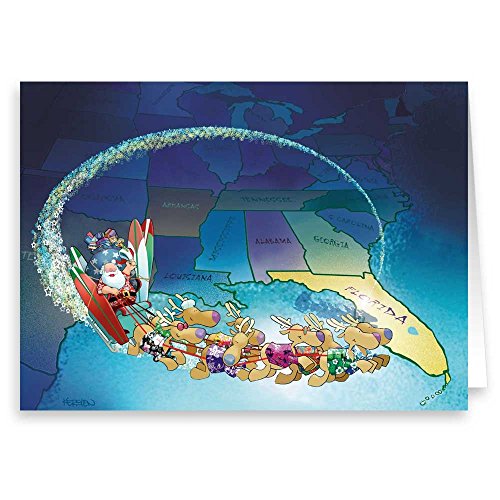 Stonehouse Collection - Florida State and Santa Christmas Card -