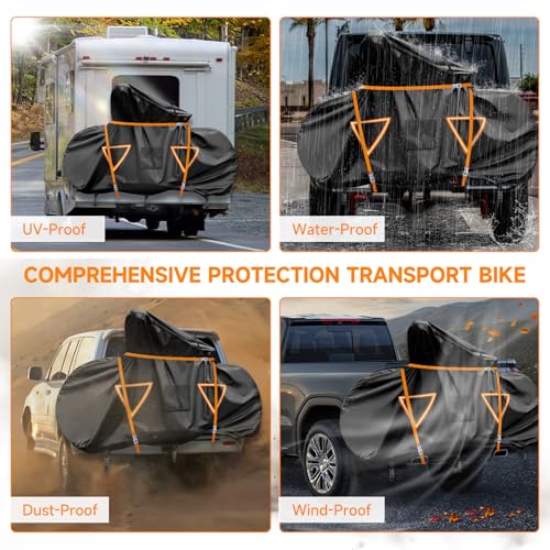 NEVERLAND Bike Cover for Transport 2 Bike 600D Waterproof with Straps - image 7