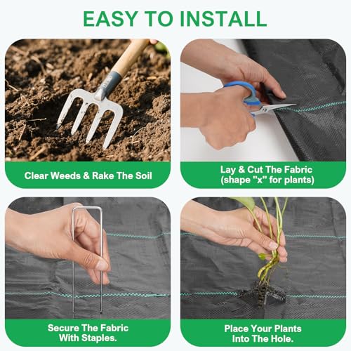 BIRDSINYARD 6ftx300ft Weed Barrier Landscape Fabric, 3.2oz Heavy Duty by BIRDSINYARD - Used condition - Image 7