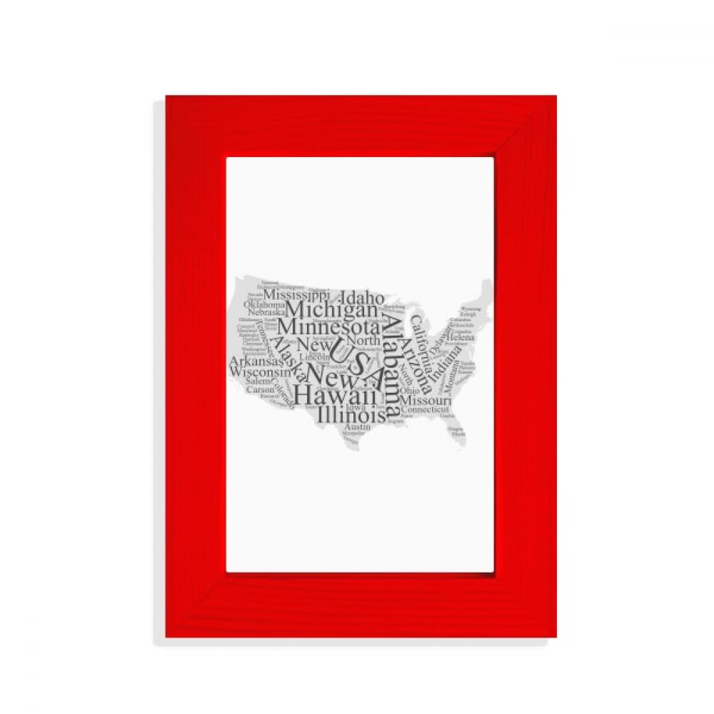 Cadre photo rouge avec carte américaine pour revivre vos plus beaux road trips