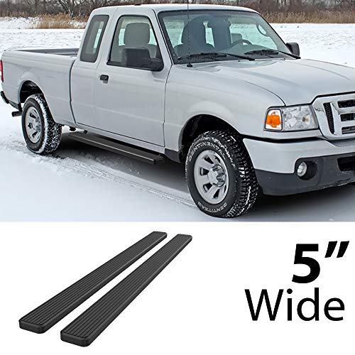 Estribos de acero inoxidable HD Ridez 5in negro para Ford Ranger miniatura 2