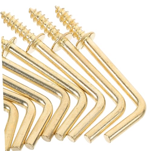 Image of Toyvian 50pcs Shaped Screw Hooks Iron Sturdy Nail Hangers for Secure Wall Hanging for Organizing Pictures Plants and Heavy Items