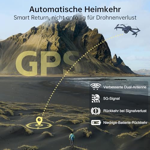 CHUBORY X10 PRO GPS-Drohne mit Kamera für Erwachsene 4K UHD, 90 Minuten Flugzeit, 1000 Meter Steuerreichweite, automatische Rückkehr, Folge-Modus, bürstenloser Motor, 5G RC-Quadcopter für Anfänger