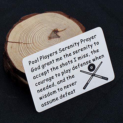 Lqri Billiards Gift Pool Player Gift Pool Players Serenity Prayer Wallet Card Pool Table Billard 8-Ball Wallet Card Insert Gift For Billiards Player Billiard Coach (W-Pool Players) #TOP1