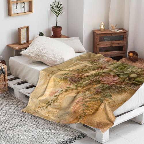 Plaid succulente en peluche douce, une parenthèse de nature et de confort pour votre lit