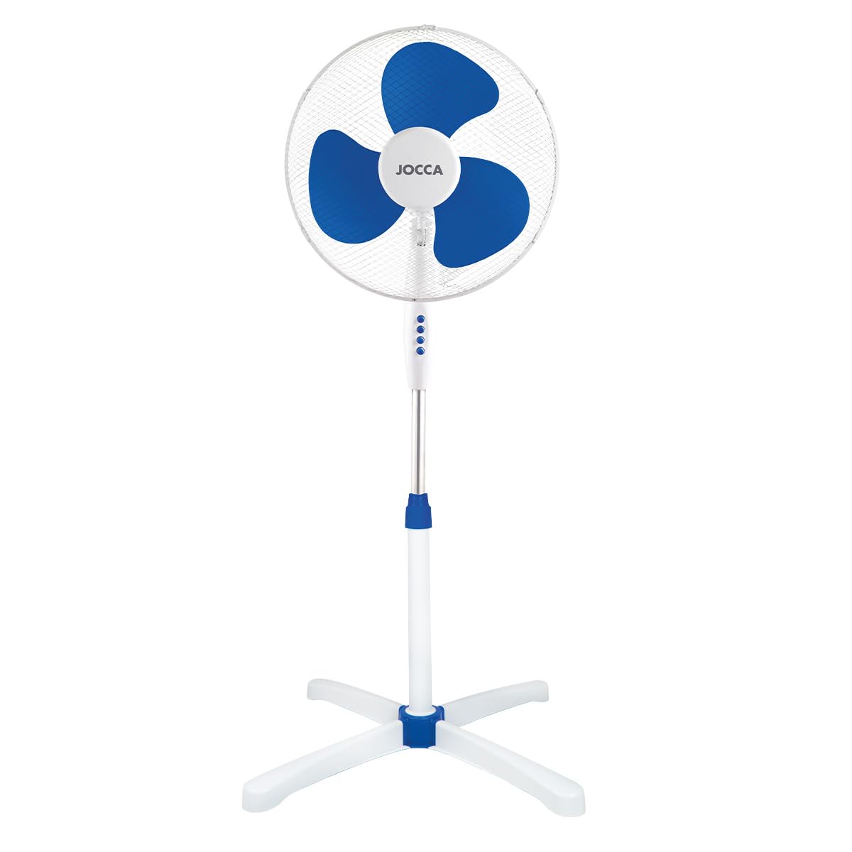 Jocca - Ventilatore da terra 40W| 3 velocità | Testa reclinabile con oscillazione di 90º | Diametro 40 cm | Altezza regolabile | 3 lame | Silenzioso