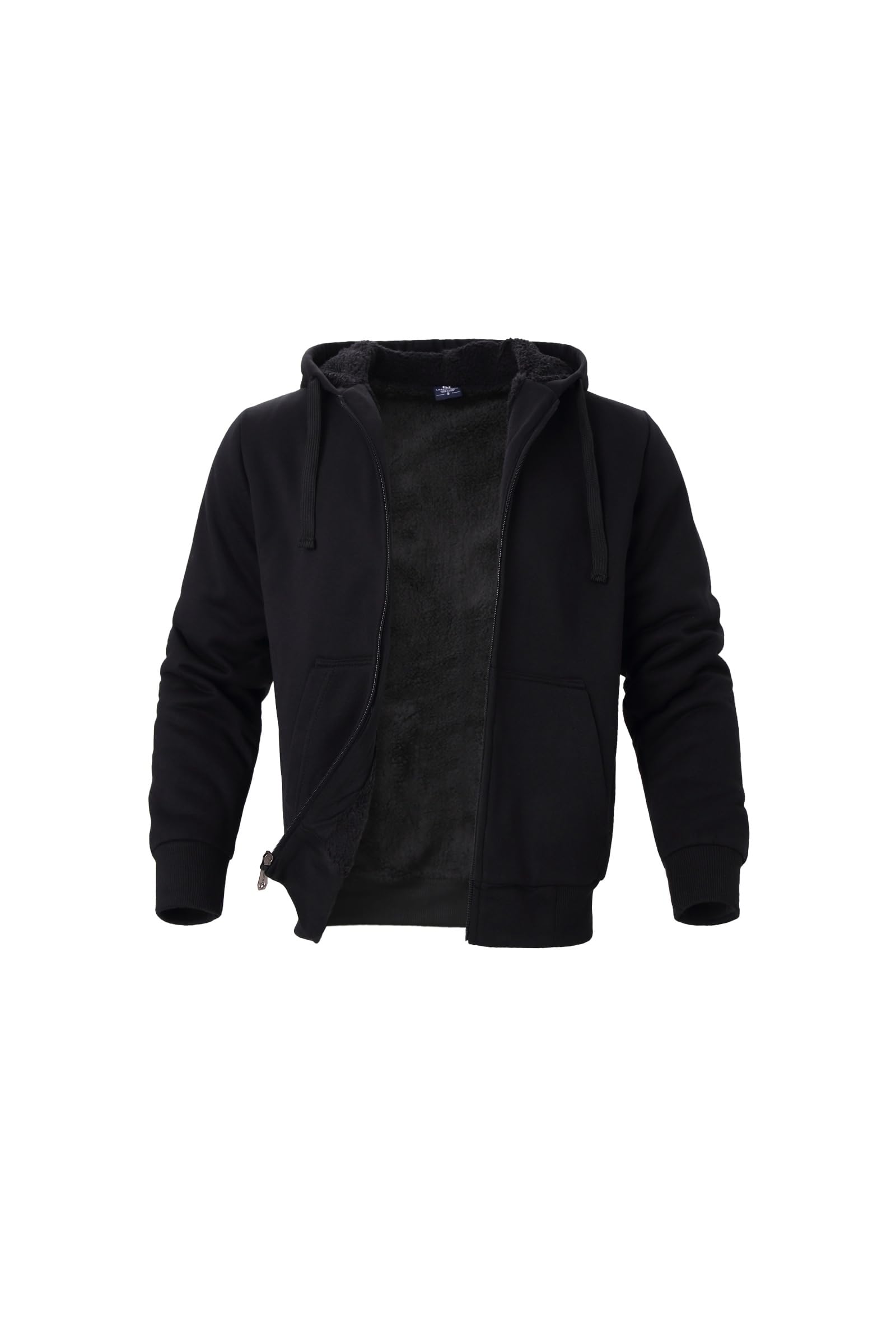 LeeHanTon Heavyweight Hoodies for Men Jackets Comfy Sherpa Lined Zip Up Hoodie Coats with Pockets Outerwear