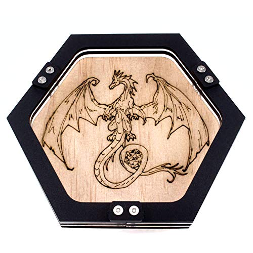 Mini Dragon Dice Tray by C4Labs Laser Etched Wood