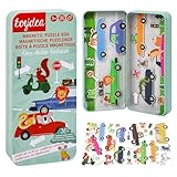 Toydea Magnetspiel Puzzle Box Autos – Fördert Motorik & Fantasie | Magnetisches Spielzeug ab 3 Jahre, ideales Reisespiel für Kinder | Beschäftigung für Autofahrt & Flugzeug