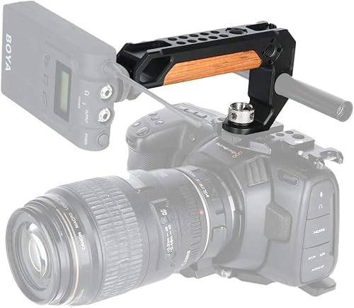 Miniatura 7 de NICEYRIG Mango superior para rosca ARRI 38 '' con abrazadera de varilla de 0.591 in, agarre de madera para cámara DSLR para jaula Rig - 348