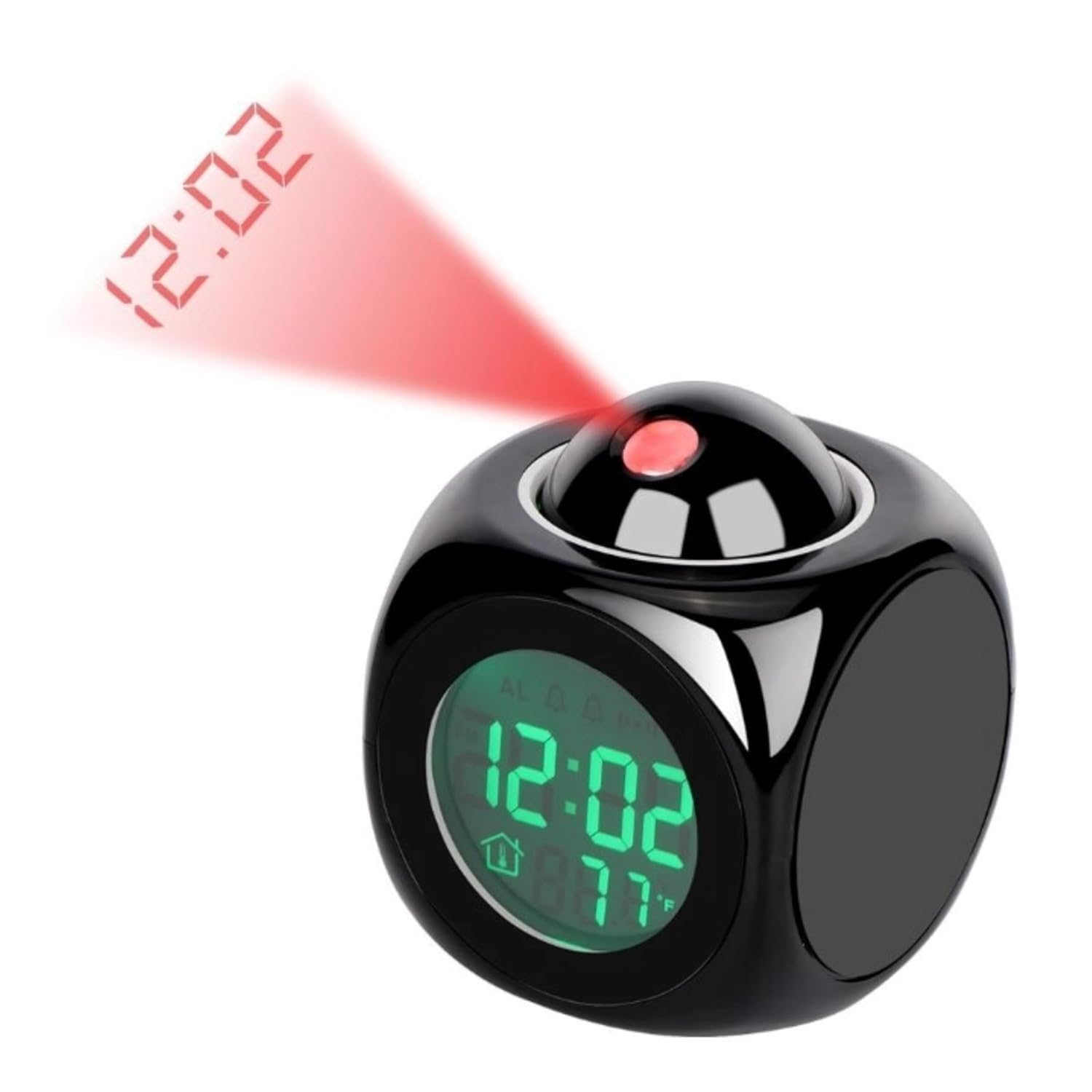 Vinsufy Multi Function Digital Clock LCD Projection Clock Rotatable Digital LCD Projector Alarm Clock with Talking Feature Projection on Ceiling Temperature Snooze Function Home Decor Table Clock-image-7