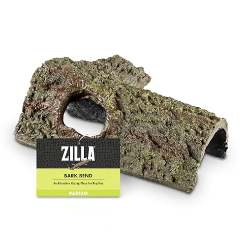 Zilla Pet Reptile Bark Bends Terrarium Decor, Medium,Brown