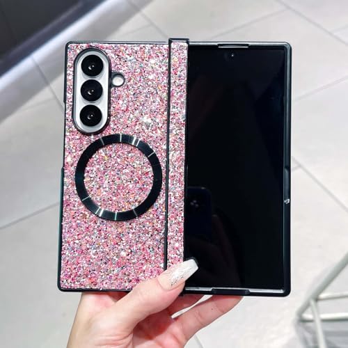 Protection charnière Samsung Galaxy Z Fold 4 coque rigide rose antichoc glitter