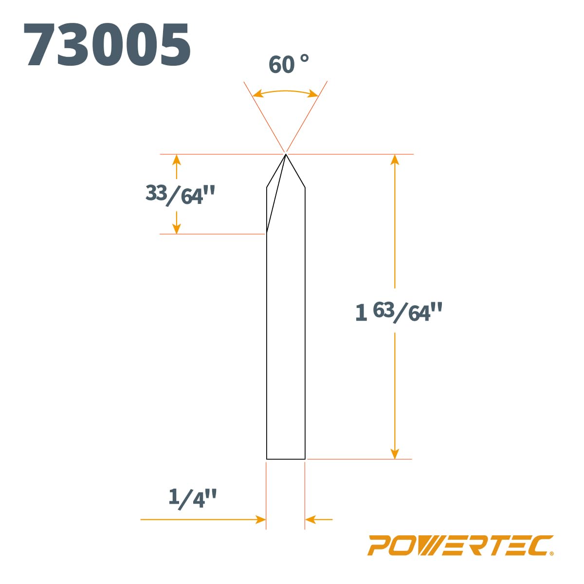 Produktbild von POWERTEC Gerader Oberfräsen-Bit, 1,9 Cm Schnittdurchmesser, 1,27