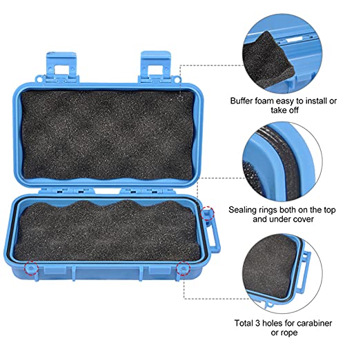 Image of Water Proof Case, Dry Storage Box, Shockproof Waterproof Box with 2 U‑Shape Buckle, Plastic Storage Container for Cameras, Phones, Camping, Fishing, Hiking(small-Blue)