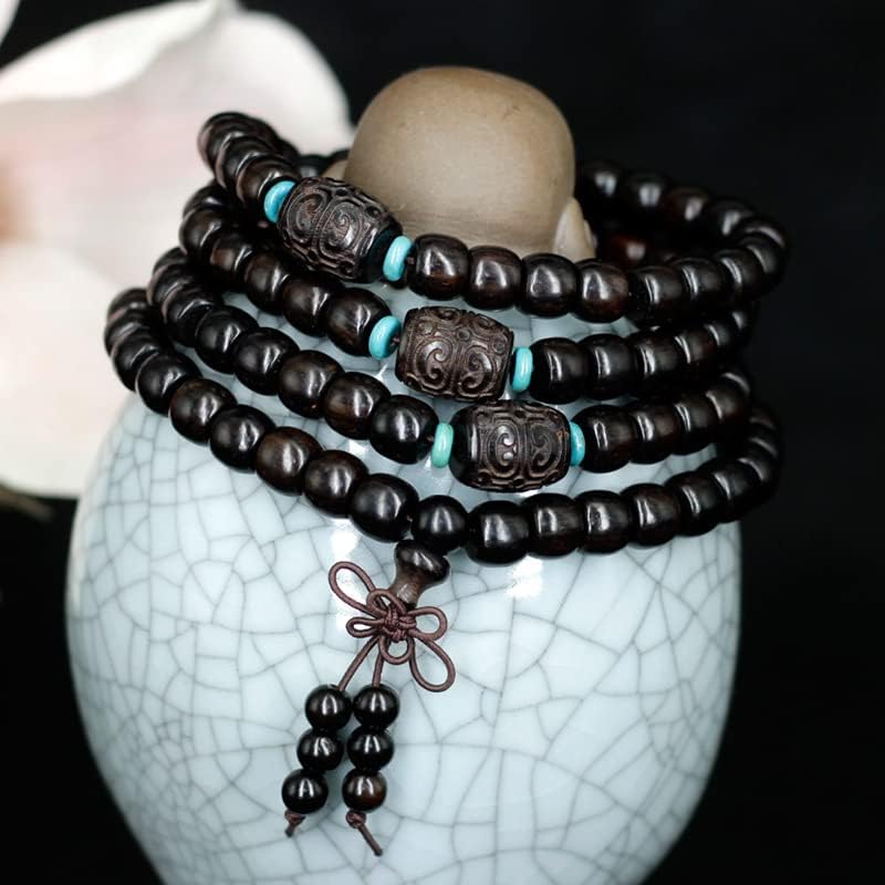 黑檀珠如意款桶珠手链 男女文玩装饰规格7×9×108颗念珠装饰(7×9×108颗)