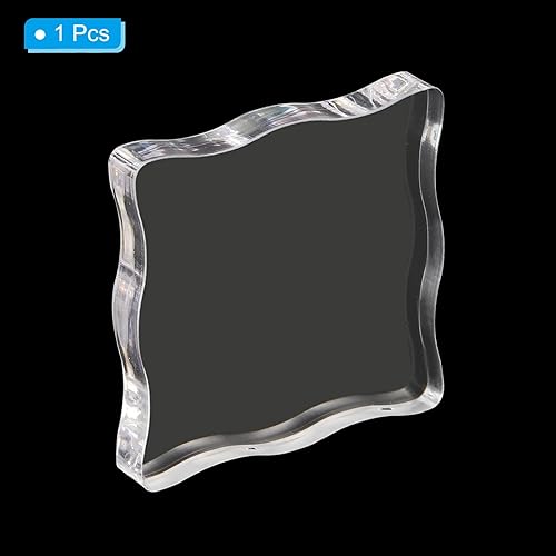 Miniatura 10 de PATIKIL Bloque de sello acrílico de 4 x 4 pulgadas, bloque de estampado transparente, bloques de montaje decorativos, forma de cabeza para álbumes