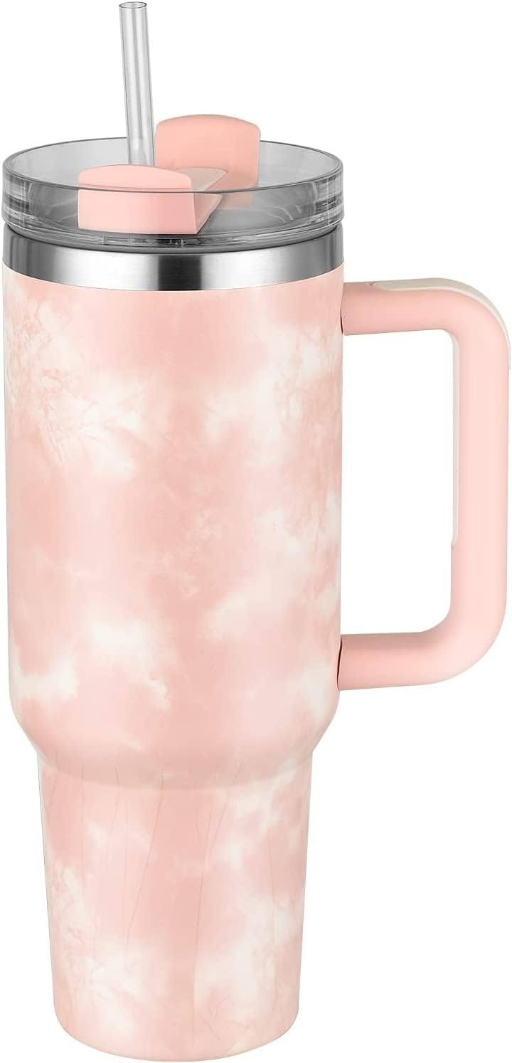 40 oz Tumbler with Handle and Straw, Insulated Tumblers