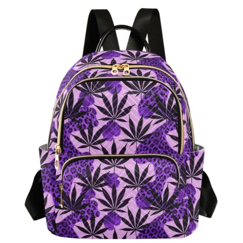 Mochila de leopardo morado Skyvora para planes casuales al aire libre