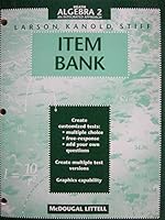 Item Bank- Algebra 2 An Integrated Approach 0395879035 Book Cover