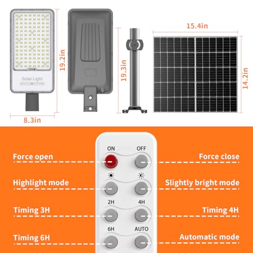 Bowite Solar Street Light Outdoor 6500K, Commercial Security Flood Light - image 6