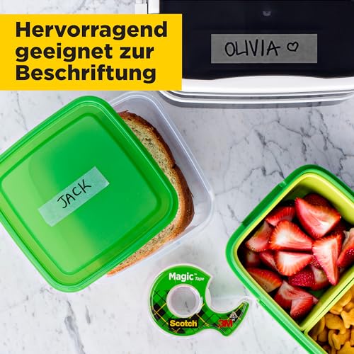 Scotch Magic Tape - 2 Handabroller, 19 mm x 12 m + 3,2 m GRATIS - Unsichtbares Klebeband für allgemeine Zwecke zur Reparatur, Etikettierung und Versiegelung von Dokumenten