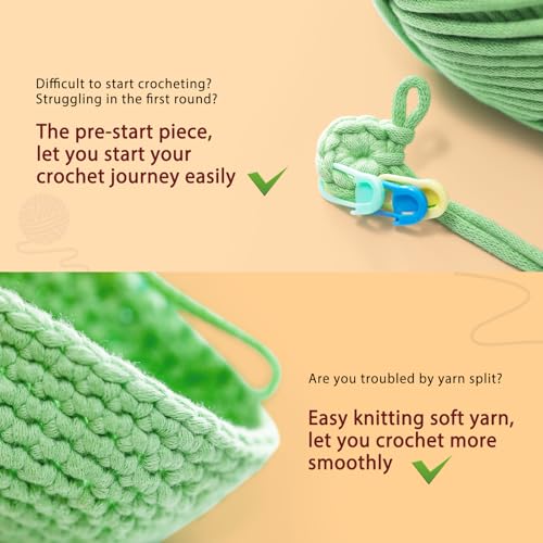 Cudroza Kit de crochê para iniciantes – Kit de crochê para iniciantes de vaca Highland marrom com tu