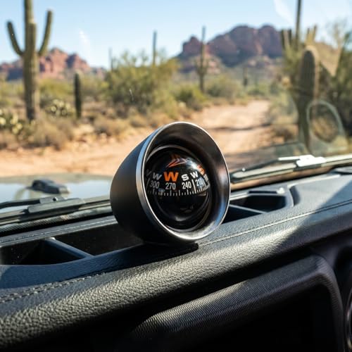 Brújula esférica para tablero de auto negra miniatura 5
