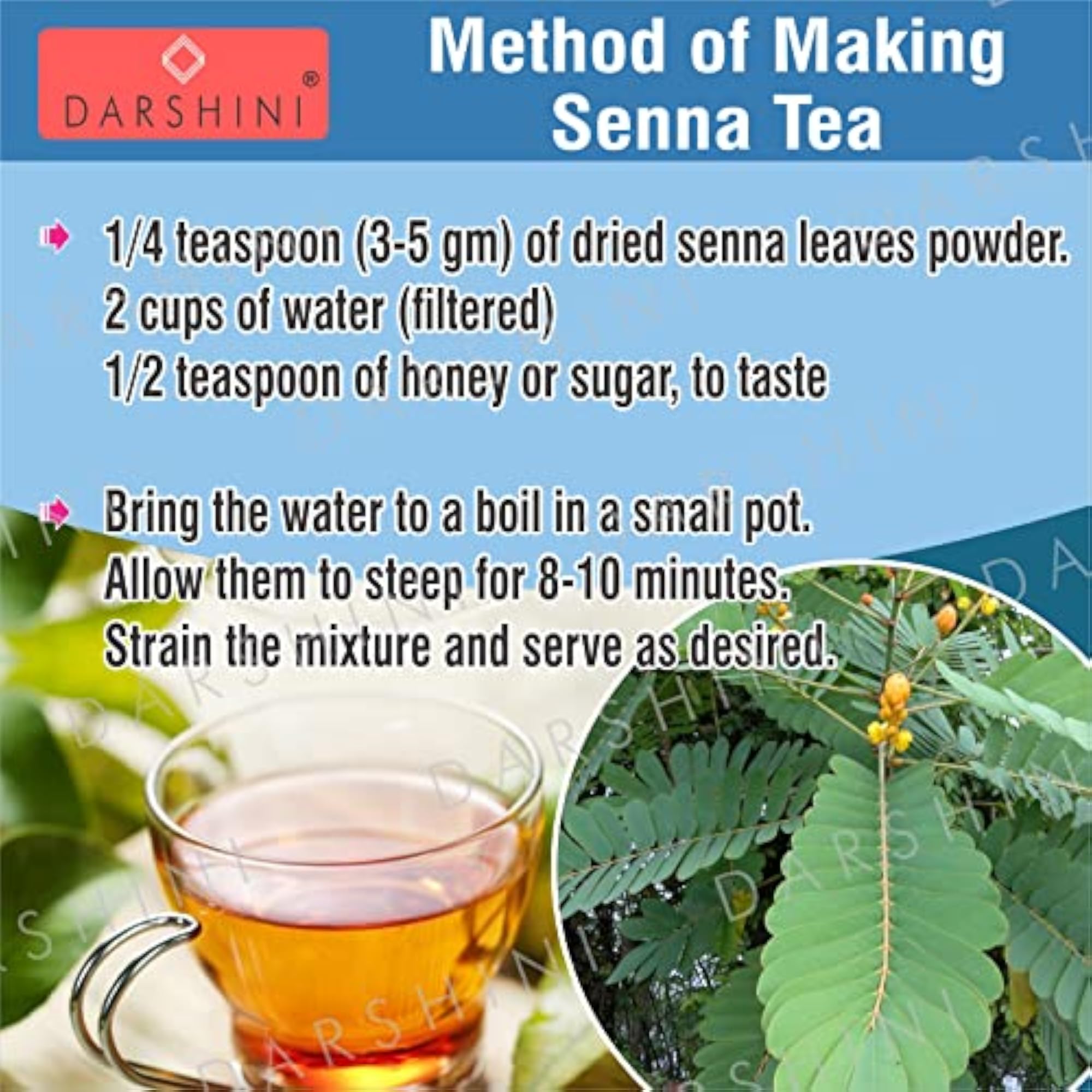 Darshini Senna Leaf Powder, Pack of 2, 200g Each