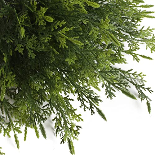 Yoratee Artificial Outdoor Plants 12 Pcs Fake Cedar Plants Plastic Faux Pinetree Stems Greenery Shrubs Uv Resistant Colorfast Indoor Outdoor Home Decor For Windowbox Garden Porch Path (Green) #TOP2