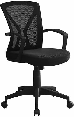 ComaaM Silla de oficina, altura ajustable, giratoria, ergonómica, reposabrazos, escritorio para computadora, trabajo, metal, tela, blanco, negro,