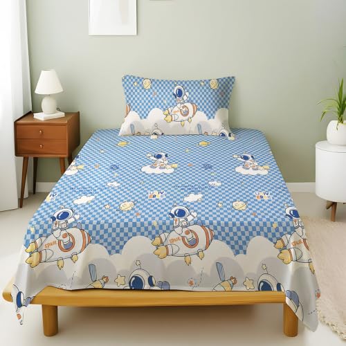Image of Weave & Decor Kids Dedsheets Single Bed 60x90 Inches with 1 Pillow Cover 20x30 inch, Cotton Blend, Soft & Lightweight.