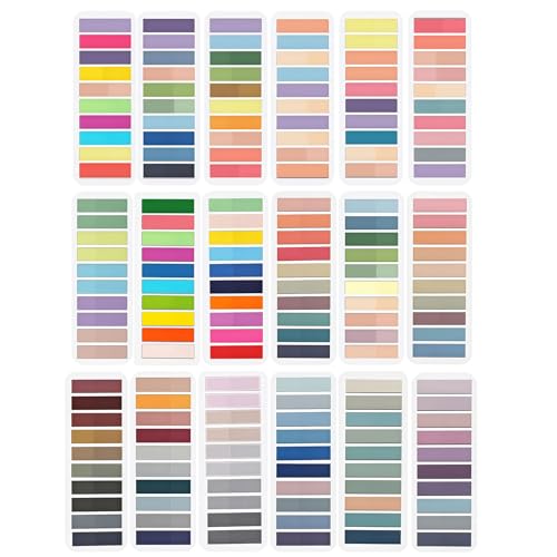 3600 PCS Multicolore Post It Marque Page, 18 Styles Languettes Adhésives Transparentes, Annotation Livre en PET Réutilisables pour Lecture Classement et Organisation de Documents Professionnels