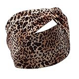 Halstuch Multifunktionstuch Kopftuch Breites geknotetes Yoga-Stirnband Leopard Elastizität Stirnbänder Sportmode für Frauen Stirnbänder Stirnband Druck für Mädchen Haarbänder (C, One Size)