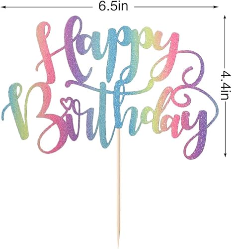 Miniatura 2 de Decoración hecha a mano con purpurina para tarta de cumpleaños, decoración de pastel de fiesta de cumpleaños, suministros de decoración de