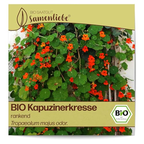 Samenliebe BIO Kapuzinerkresse Samen alte Sorte rankend 10 Samen samenfestes Blumen Saatgut für Garten Freiland und...