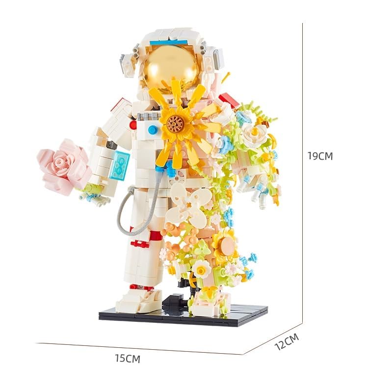 LEILA'S CHOICE Floral Astronaut Building Set (1002pcs), Botanical