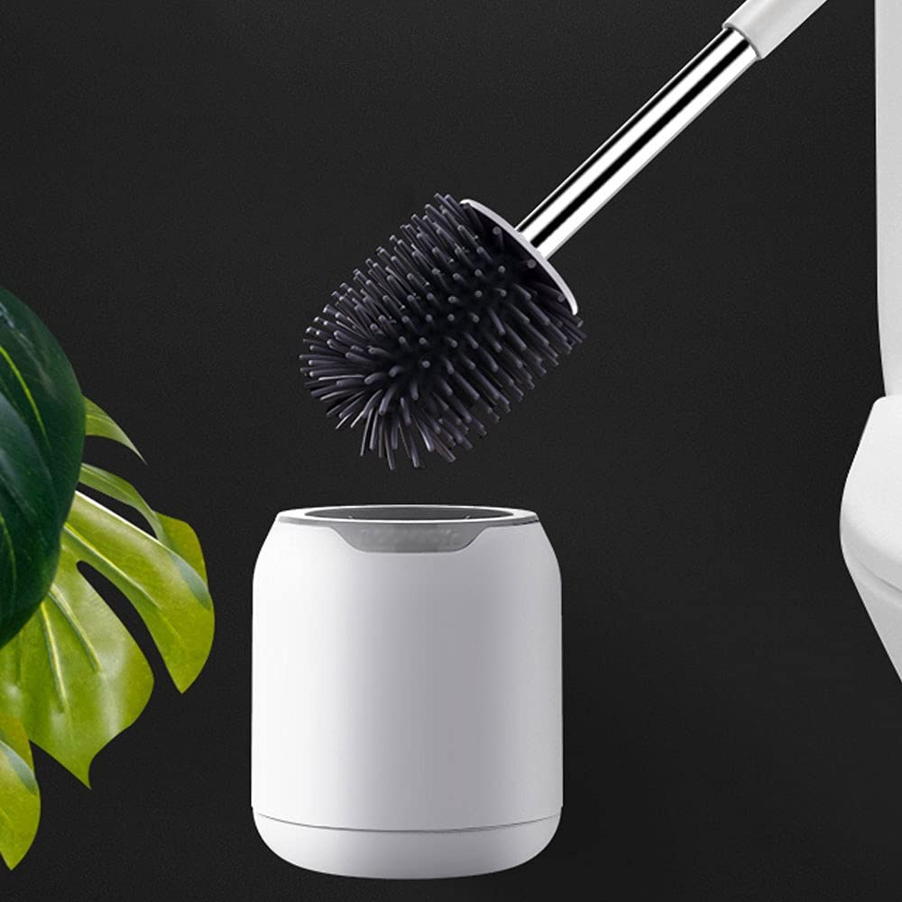 HASMI Escobillas de Baño Cepillo de Inodoro montado en la Pared, Cepillo de Inodoro con Soporte, Cepillo de Inodoro con Base, diseño Moderno de Limpieza de baño de baño. Escobilla WC