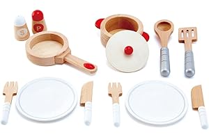 Hape Cook & Serve Kitchen Toys 13 Piece Cooking Set with Accessories
