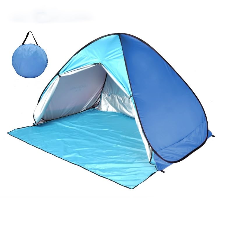 TAPIT Pop Up Beach Tent for Baby - Quick and Easy Set Up, Beach Shade Tent for 3/4 Person with UPF 50+ UV Protection, Portable Sun and Water Shelter for Fishing, Camping, Hiking (Blue)