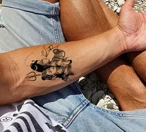 Temporary Tattoo Stickers for Men, Women, Boys & Girls Waterproof Tattoo Stickers Flowers Butterfly Stars angle wolf Armband words 3D Realistic Tattoo Stickers Size 21X15 cm HB-448X