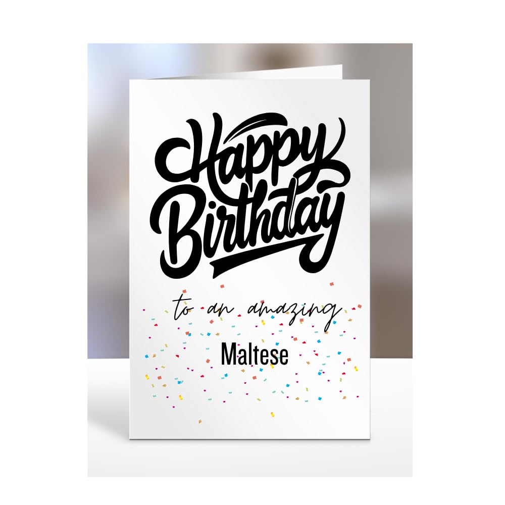 Card For Maltese Man, Woman, Happy Birthday Gifts To An Amazing, Men, Women, Him, Her, Presents for Christmas, From Malta, A5-165_121 — image 1