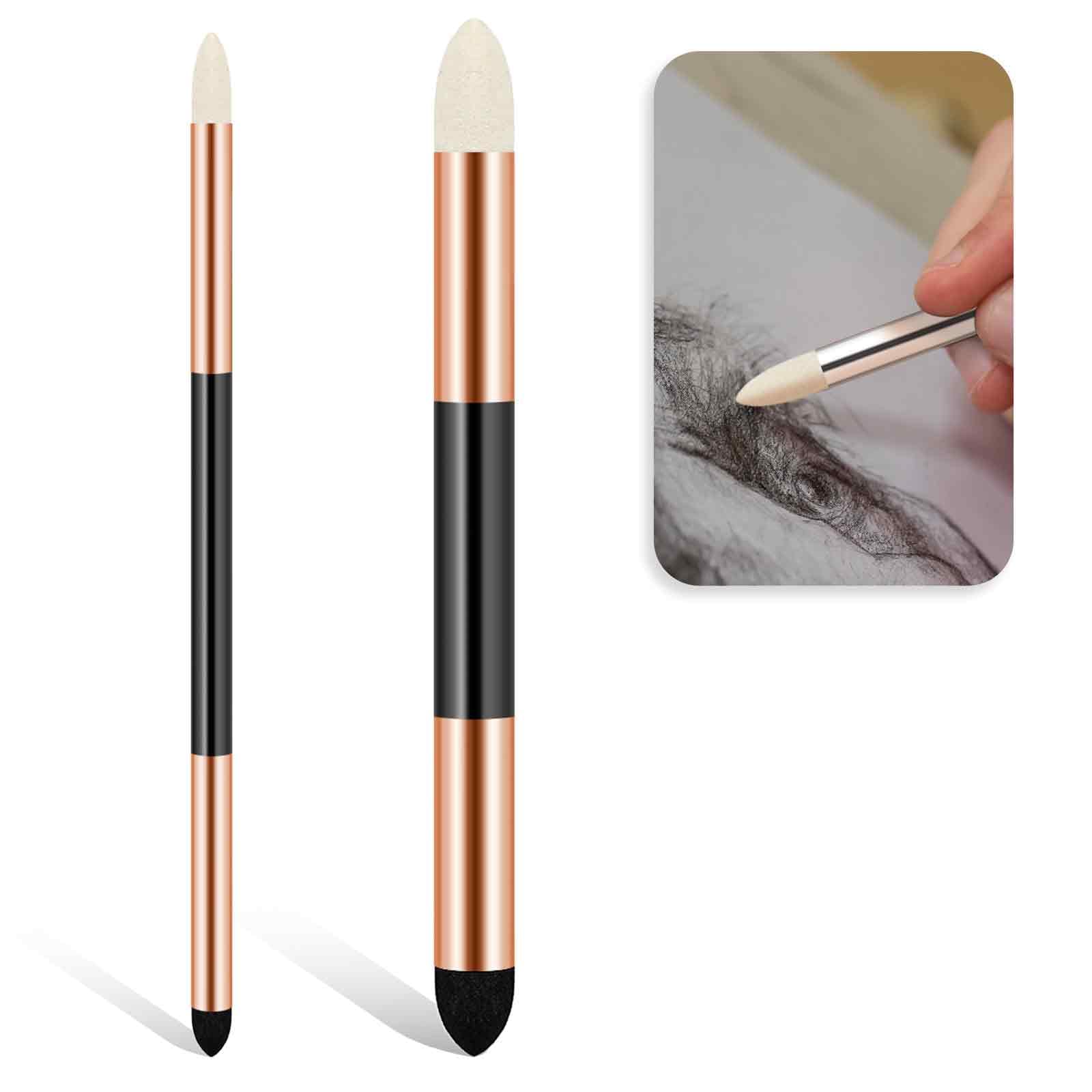 2pcs Artist Blending Sponge Pen Double Headed Pencil Blender Blending Stump Pencil Sketch Pen Brush Rubbing Sponge Drawing Art Blender Drawing Blender Tool Reusable Drawing Soft Pastel Blending Tools