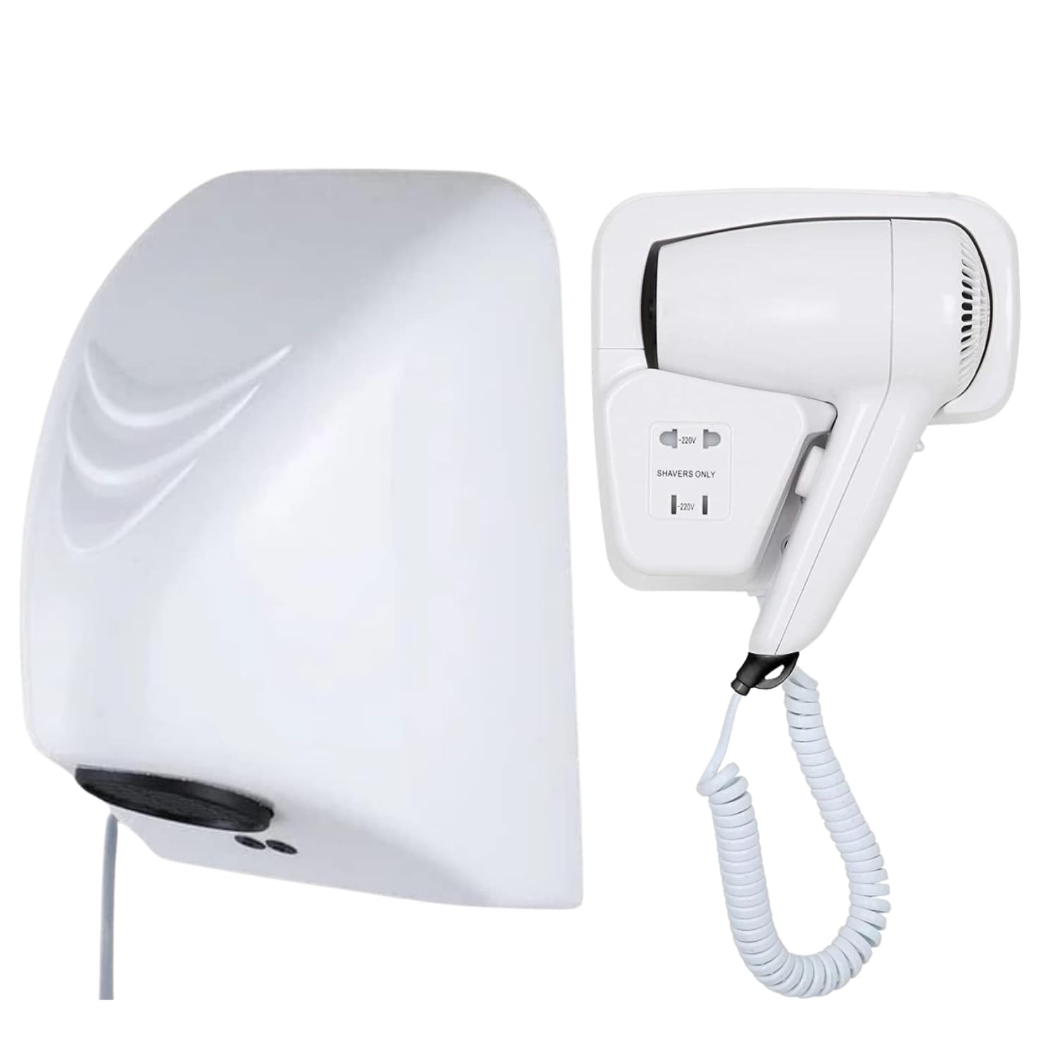 JPS (Combo) ABS Fast Automatic Sensor High Jet Speed Hand Dryer and Wall Mounted Electric Hair Dryer with Electric Socket for Home,Hotels,Mall and Offices and Commercial use (B0D3B2W9L7) Amazon Price History, Amazon Price Tracker