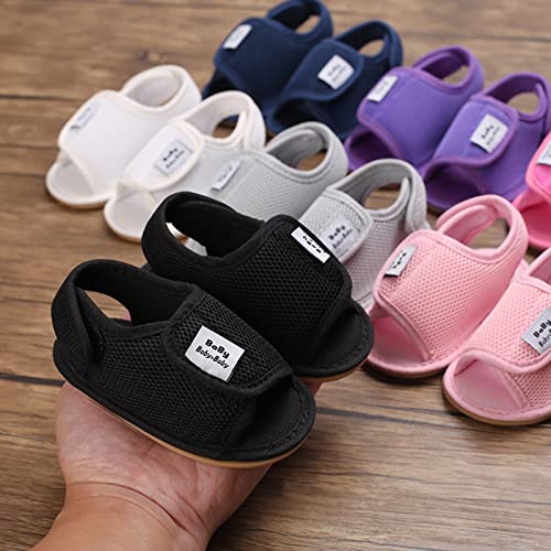 Baby Girls Boys Sandals Infant Toddler Shoes First Walkers Prewalkers Mesh Soft Sole Sneakers Casual (Black, 4 Infant)3