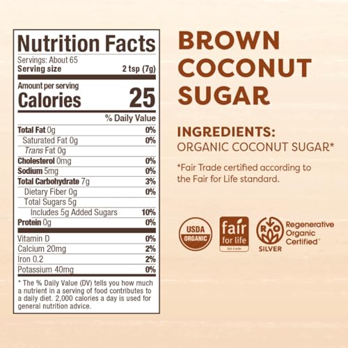 Big Tree Farms Organic Brown Coconut Sugar - Coconut Palm Sugar, Unrefined, Fine Crystals, Cane Sugar Replacement, Coconut Blossom Nectar, Vegan, Perfect for Baking - 1 Pound (Pack of 1) - Thumbnail 5
