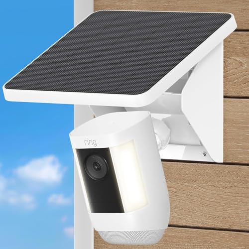 2-in-1 Solar Panel Charging Mount for Ring Cameras 4W Solar Charger for Ring Outdoor Cam Plus Stick Up Cam Spotlight Cam Pro/Plus IP67 Weatherproof Long Cable with USB-C to Barrel Plug Adapter